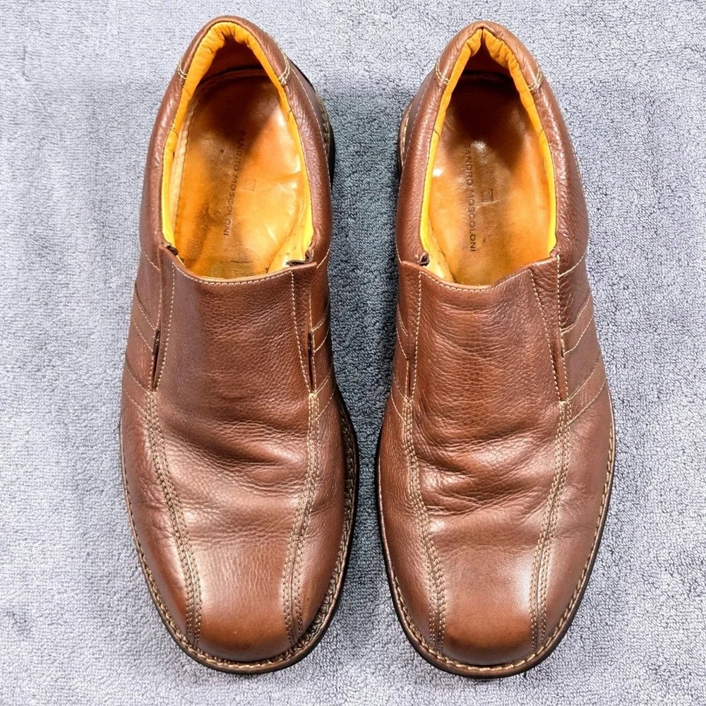 Sandro Moscoloni 6112 Mens Loafers Size 12 D‎ Brown Leather Slip On Dress Shoes